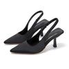 Fashion Women Summer Shoes 2025 New Fashion Pointed Toe Stiletto Medium Heel High Heels Women Back Empty Toe Sandals Green Women's Shoes