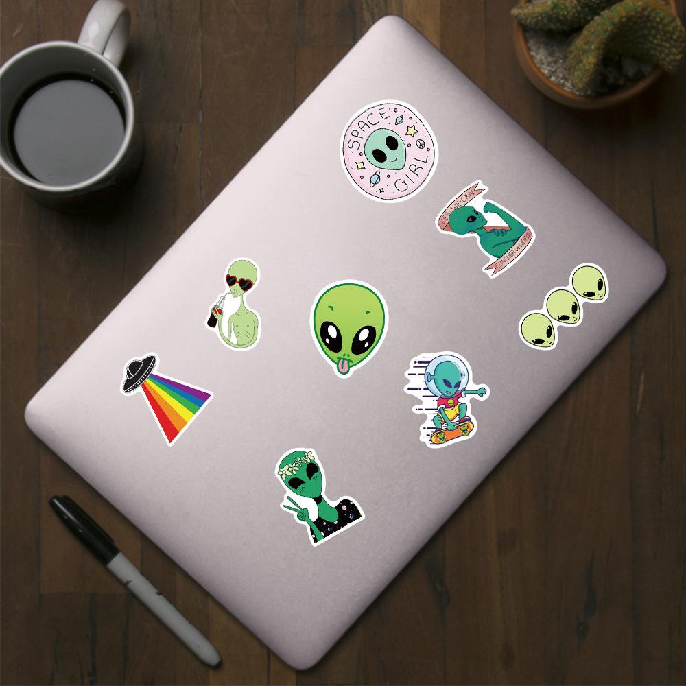 50 Aliens Aliens Graffiti Stickers Luggage Trolley Scooter Laptop Waterproof Stickers
