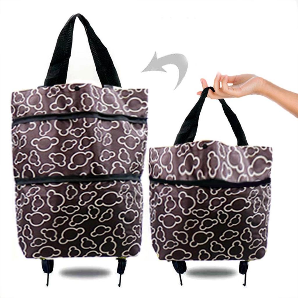 Foldable Wheeled Shopping Bag – Fashionable, Lightweight, & Customizable LOGO Option