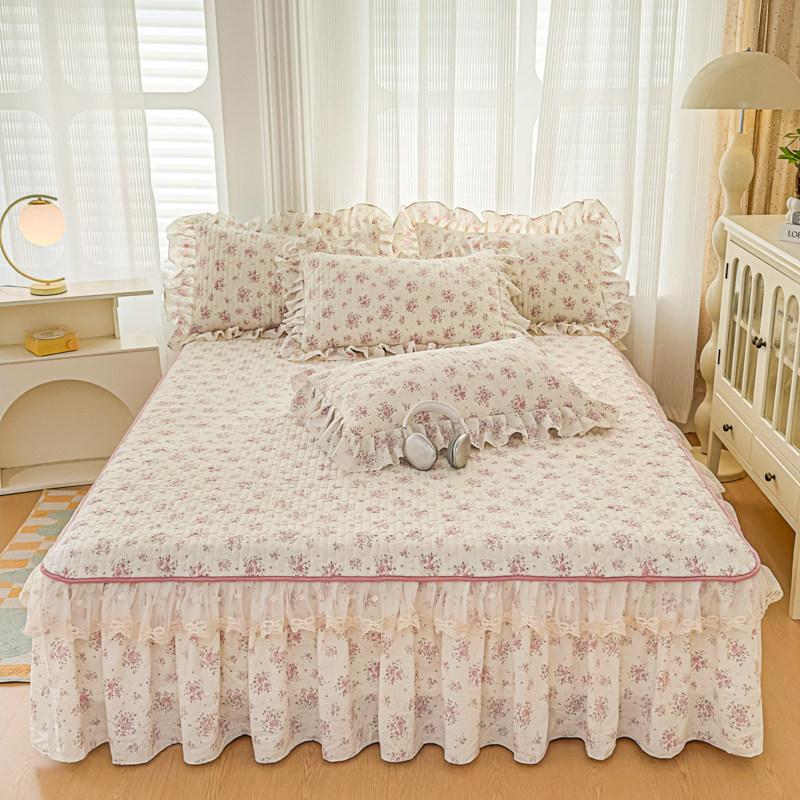 Solid Color Skin-friendly Bed Skirt Single Piece Four-season Universal Dust Cover Cover Ugly Bed Skirt, No Pillowcase