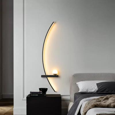 Modern LED Vägglampa Minimalistisk Svart Guld Dekorativ Vägglampa För Sovrum Sängbord Studier Hem Inomhusbelysning Ljuskronor Lampor