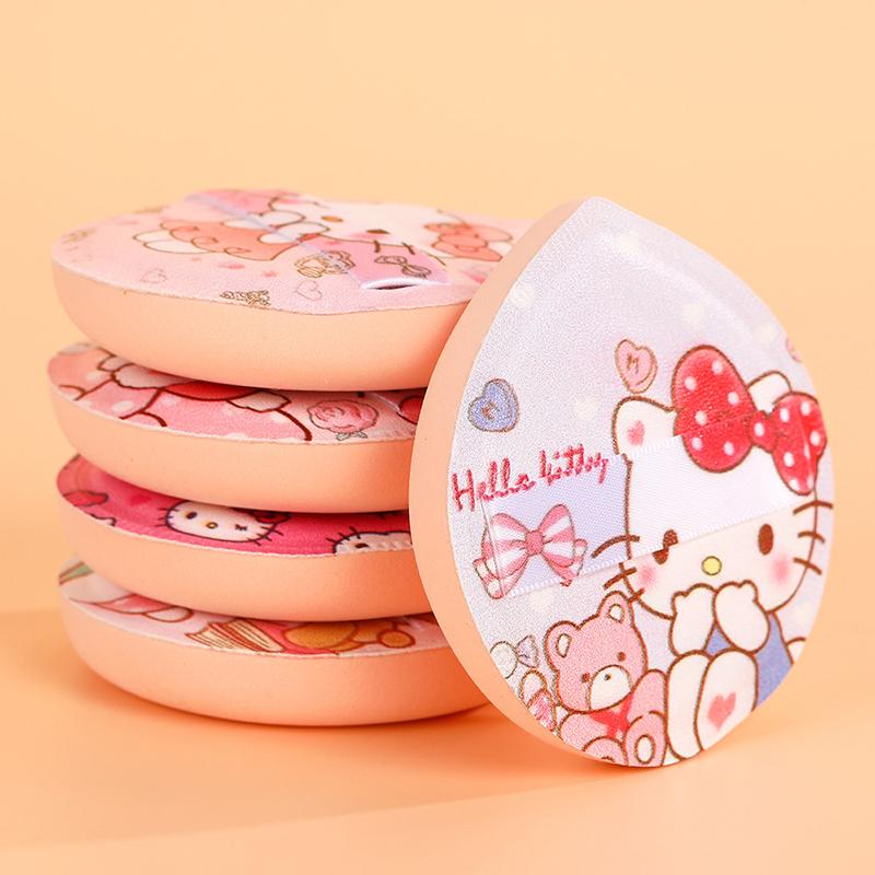 1/5Pcs Cute Kt Cat Soft Triangular Powder Puff Wet And Dry Dual-Use Concealer Makeup Cushion Sanrio Girls Beauty Makeup Tool