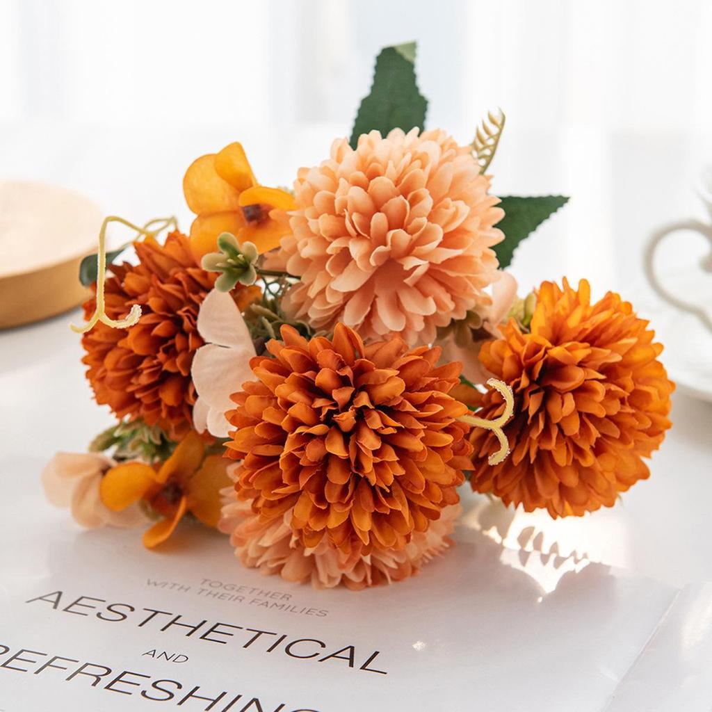 European Chrysanthemum Silk Flower Arrangement for Home Decor