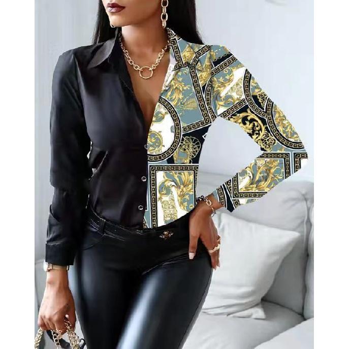 Jarní a podzimní novinka Dámské Univerzální Dlouhý rukáv Každodenní Business Dojíždění Elegantní Pohodlí Sexy spodní košile Top