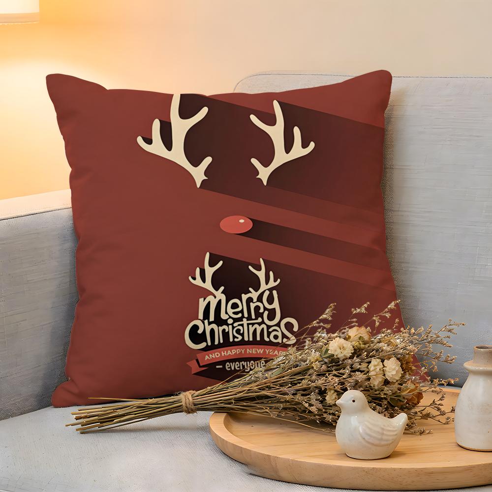 Cushion Cover  Linen  SkinFriendly Soft Decorative Case For Sofa Home Decor Christmas Red Collection Pillow Cover