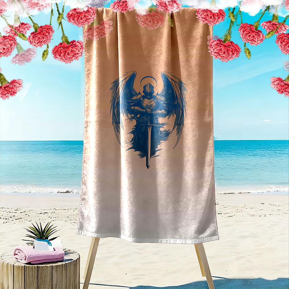 Winged Warrior with Sword A must-have beach towel for beach travel