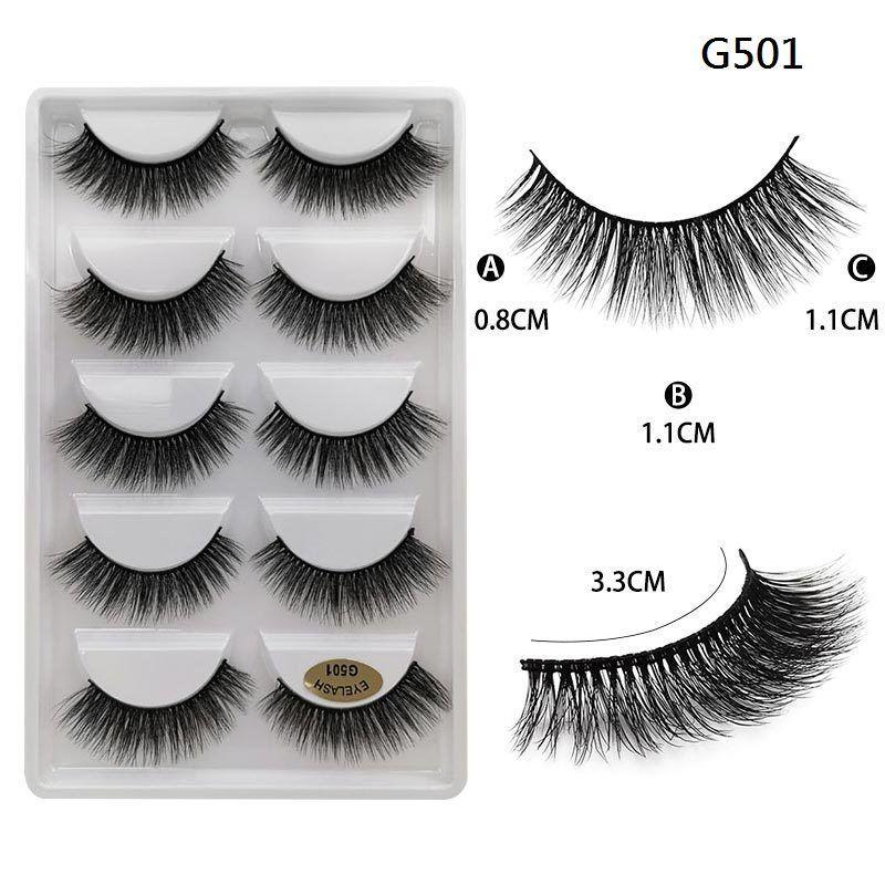 Lashie - Set of 5 Pairs: Volume Crisscross False Eyelashes