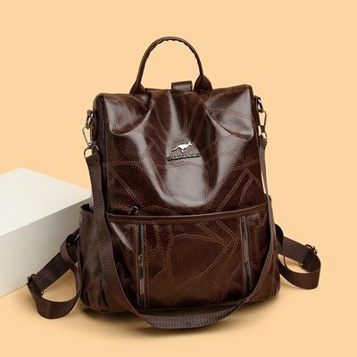 High-end Women's Bag Backpack Large-capacity Backpack Soft Leather Student Schoolbag Travel Bag