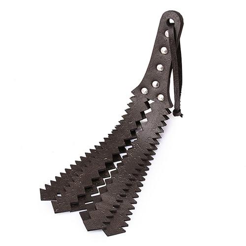 Sawtooth Spanking Whip Genuine Leather Double Row Paddle Paddles