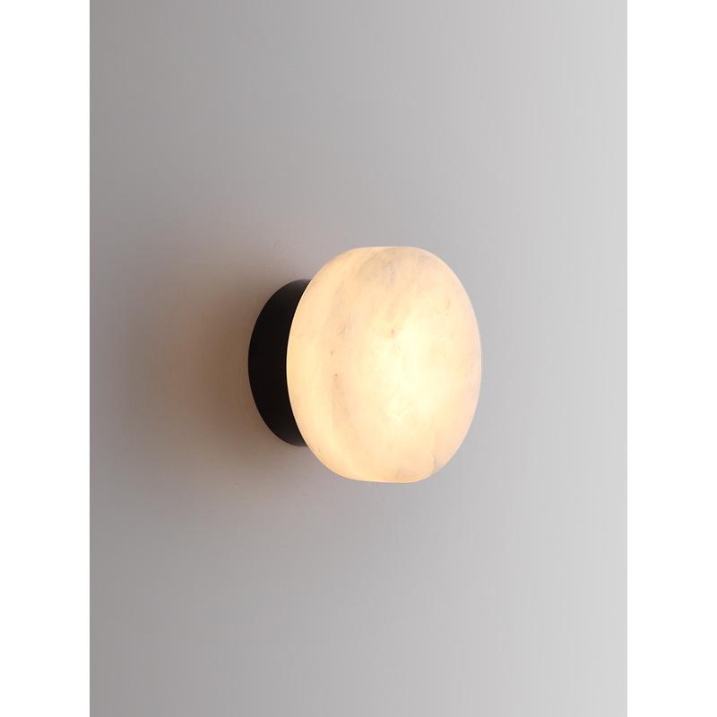 Minimalist Round Marble Wall Lamp for Bedroom, Hallway, or Balcony