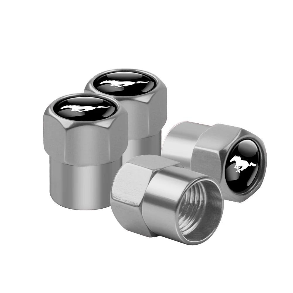 Car Accessories 4pcs Badge Wheel Tire Valve Stem Caps Auto Airtight Covers For Ford Ranger Focus Kuga Mustang Mondeo Fusion Esco CVY1