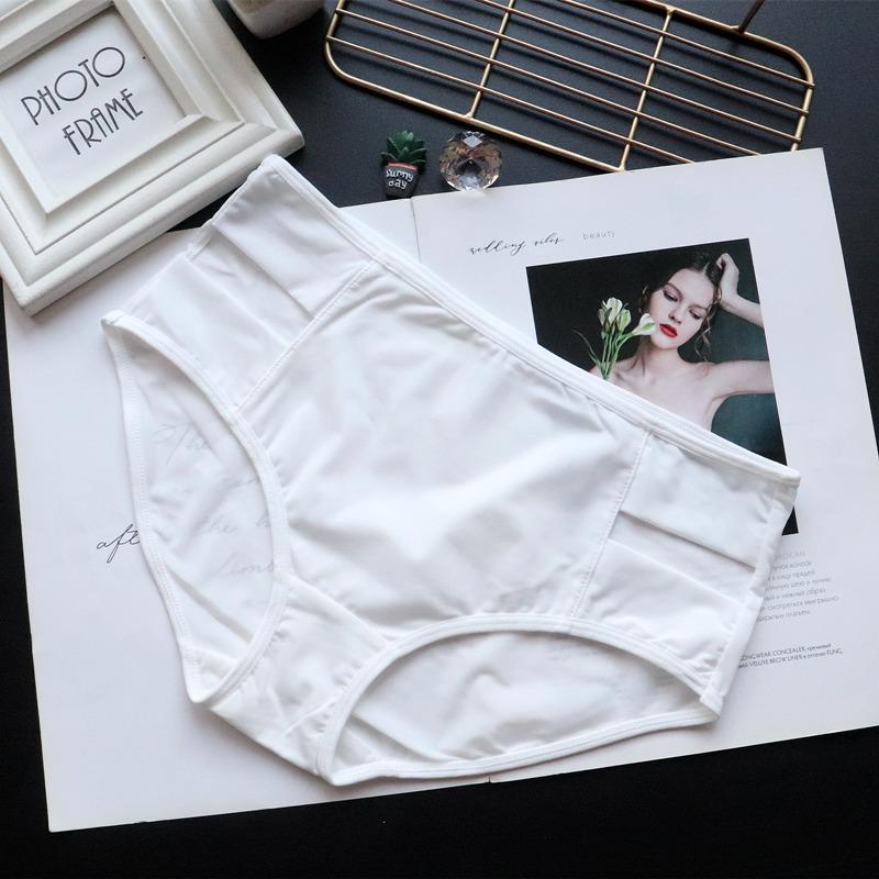 

Нижнее белье больших размеров, женские трусики со средней талией, женские удобные трусы из ледяного шелка с подъемом бедер XL белый