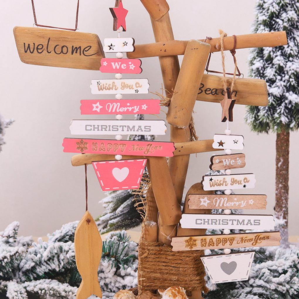 Office Hotel Christmas Wood Decoration Indoor Living Room Bedroom Tree Sign Showcase Ornament Reusable Festival Decor