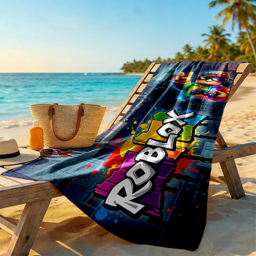 Roblox Beach Towel Super Soft & Absorbent Comfortable Lightweight Portable for Swimming,Beach,Camping, Travel, Beach Accessories,Gym
