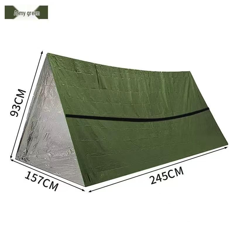 Portable Emergency Insulated Survival Tent with Aluminum Film Blanket for Camping and Mountaineering