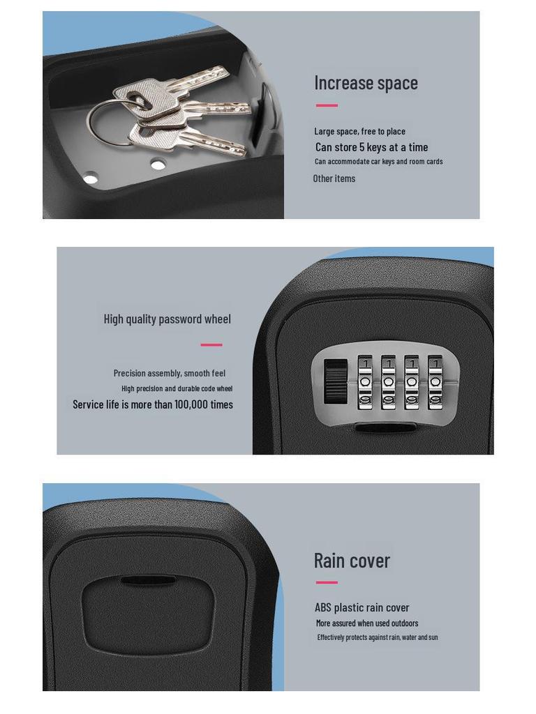 Anti-Theft Key Lock Box for Home and Office