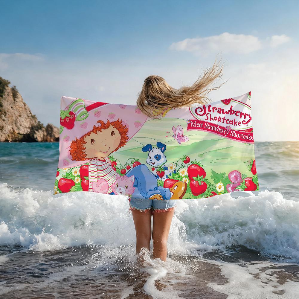 S-Strawberry Cartoon S-shortcake-S Towel Quick Drying Beach Towels Are Suitable For Swimming Pools Camping Yoga And The Gym