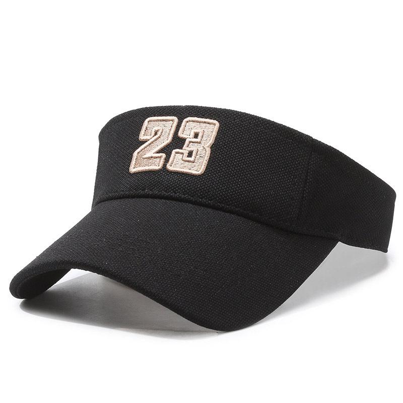 Men Women Summer Embroidery Digital Empty Top Hat Sunscreen Sunshade Cap