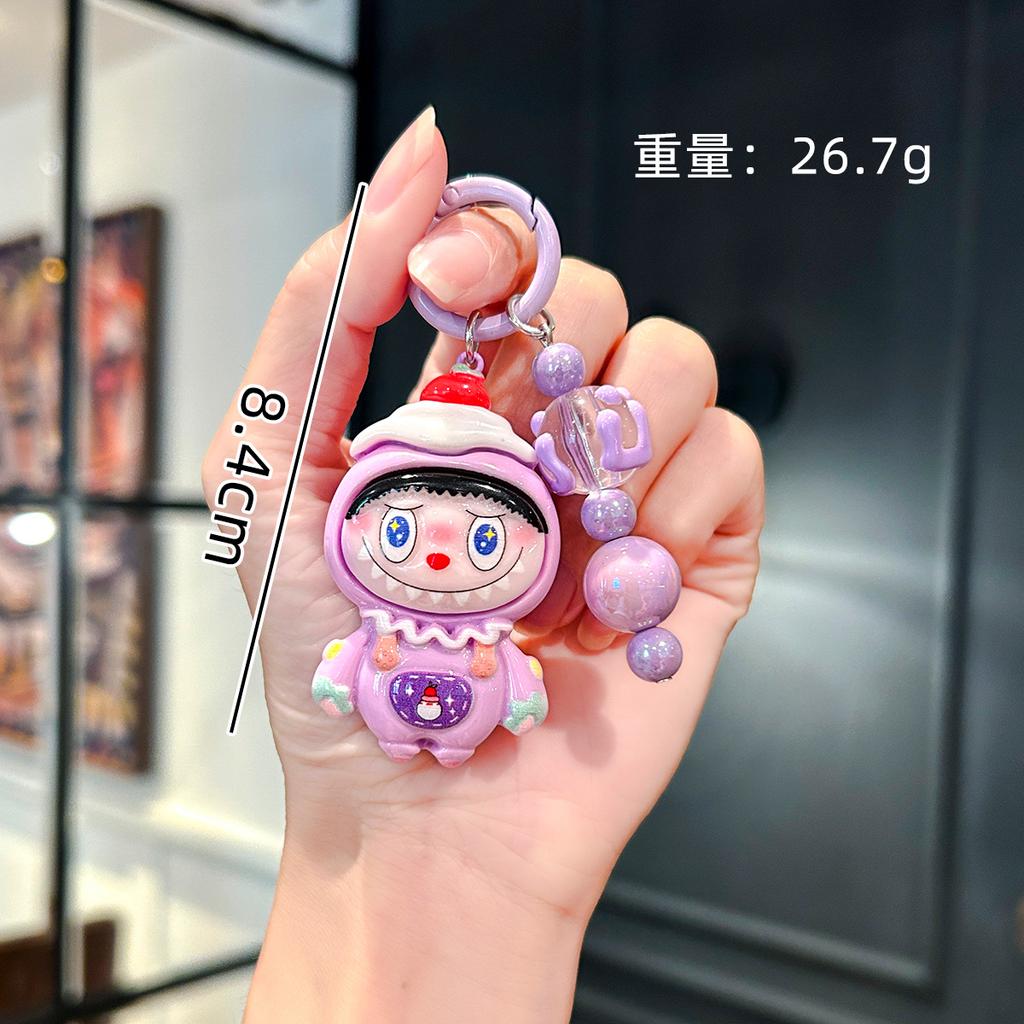 Cute Big Card Drag Rabub Keychain Girl Heart Cartoon Soft Cute Pendant Couple Girlfriend Gift Accessories
