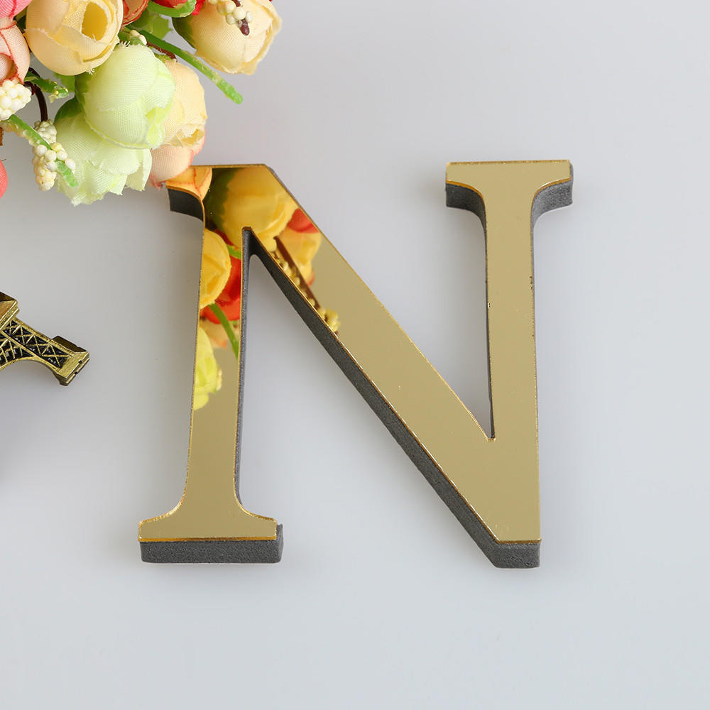 10CM 3D Mirror 26 Letters DIY Acrylic Wall Stickers For Alphabet Wedding Love Letters English Wall Art Home Decor