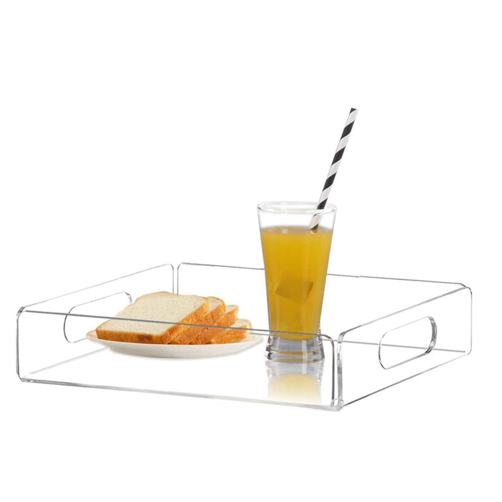 Obsthandtuchtablett aus Acryl, leichtes Frühstückskäse-Serviertablett mit Griffen für KTV-Hotels