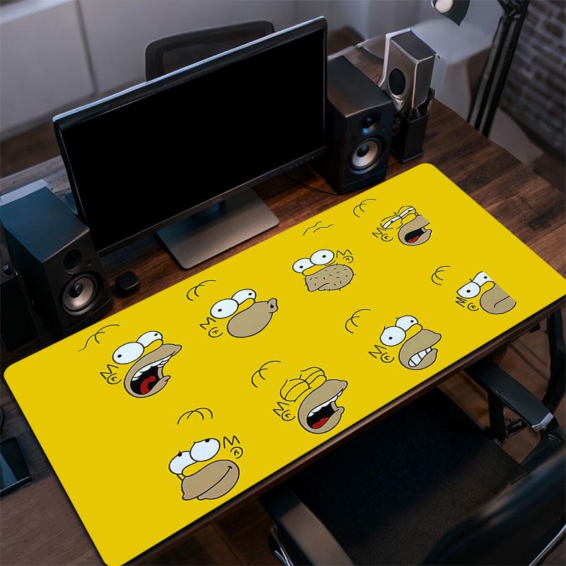 Homer Simpson Mouse Pad, Large Gaming Desk Mat, Non-slip XXL Mousepad for Laptop & Tablet, Mini PC Playmat with Stitched Edges