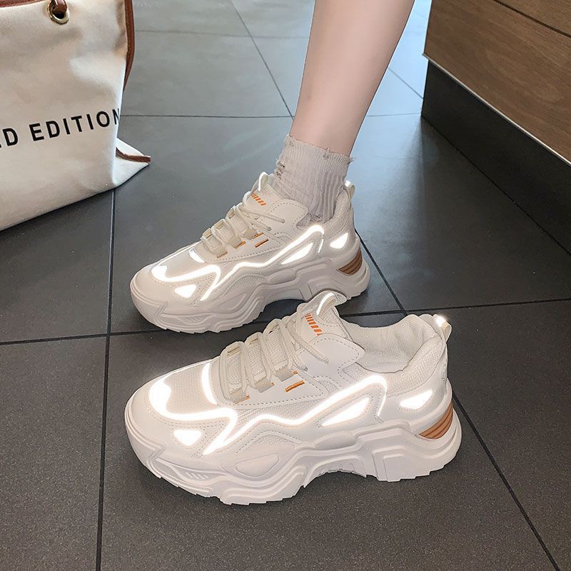 Women's Shoes Black Sneakers Spring Breathable Soft-soled Non-slip Shoes Mesh Dad Shoes Casual Shoes