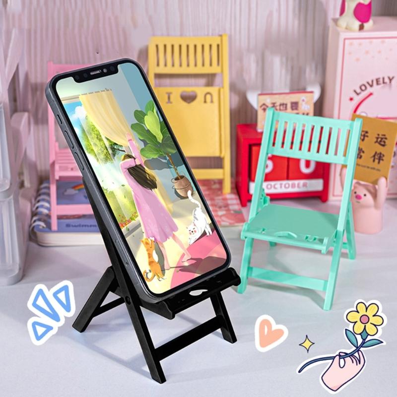 Cute & Adjustable Mini Chair Phone Stand Multi Angles Desktop Holder Stylish & Durable Bracket for Mobile Devices Gift