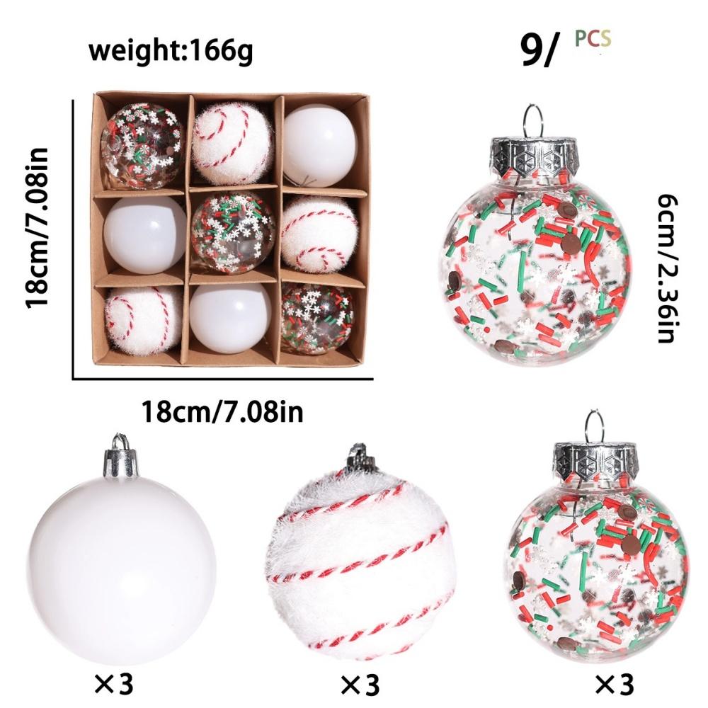 9pcs 6cm Christmas Ball Ornaments DIY Painting Christmas Balls Decoration Xmas Tree Pendent New Year Home Party Supplies