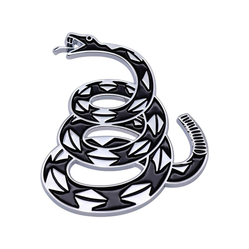 Metal Rattlesnake Car Badge 3D Raised Automotive Sticker Weatherproof Adhesive Auto Emblem Decal for Auto Truck Bike