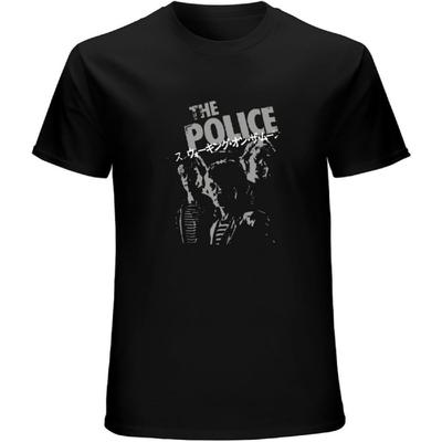 The Police Japanese Writing T-Shirt Metal Hard Rock Band teeT Shirt Casual Round Neck Easy Tee Comfortable Tees Black