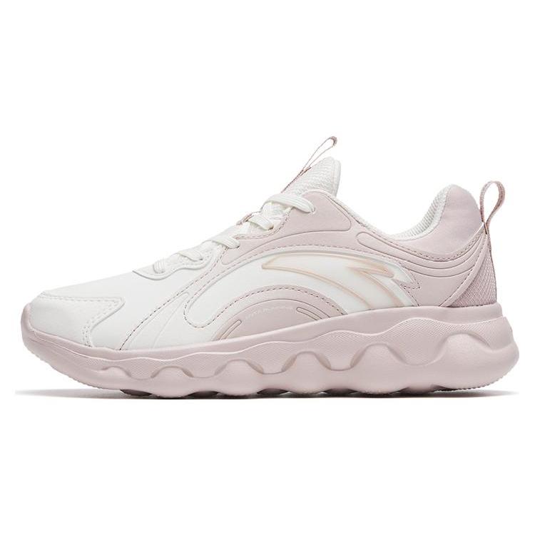 New Anta Sheepskin Cushioning, Slip Resistant, And Abrasion Resistant Low Top Running Shoes Women's White Gray 122245574-5