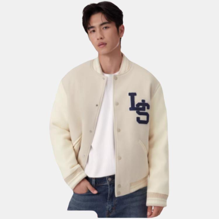 Levi's American Street Style Lässige Baseballjacke Unisex Jacke Beige 002HG-0001