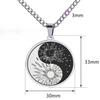New Stainless Steel Creative Yin Yang Tai Chi Circular Pendant Necklace Retro Religious Mens Titanium Steel Necklace
