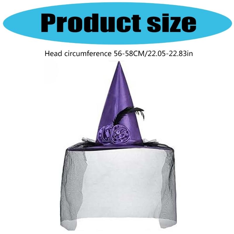 Women Costume Witch Hat Witch Cloak Lace Eye Mask Long Gloves for Halloween Masquerade Cosplay Adult Halloween Costume