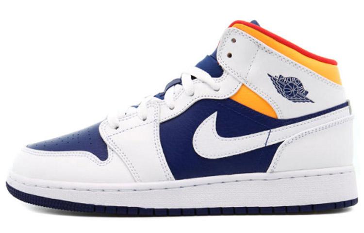 Air Jordan 1 Mid GS White Deep Royal Blue 36