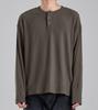 Beoteunseoul Ecocosy Henley Neck Knit T-Shirt (Khaki Brown)