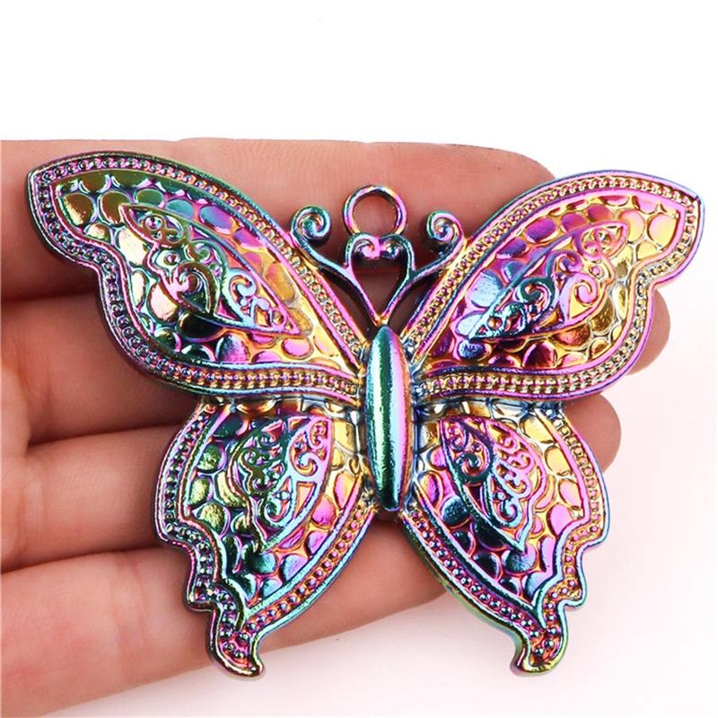 2Pcs Rainbow Animal Charms For Jewelry Making Supplies Elephant Leopard Butterfly Charm Pendant Handmade Accessories Fatima Hand