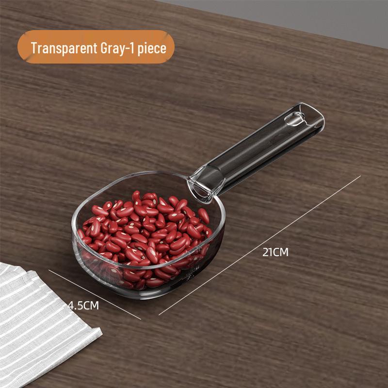 Multi-Functional Plastic Measuring Spoon with Clip for Rice, Flour, Grains, and Cat Food.