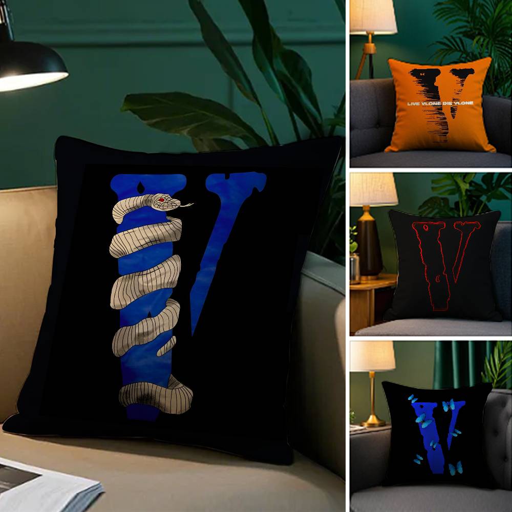 Naruto Street Culture Print Vlone Pillow Case Comfort Sofa Bed Silky elegant Invisible zipper Decorative cushion cover