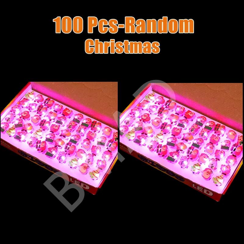 LED Luminous Christmas Ring Snowman Antlers Glow in Dark Finger Light for Xmas Party Children Adult Gift