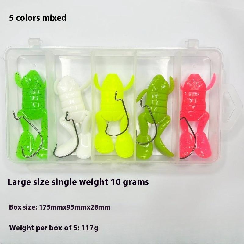 5Pcs/Set Lure Bait 10G/Piece Water Surface Kick Frog Fake Bait High Simulation Tpe Frog Soft Bait Frog-Like Stance Lure