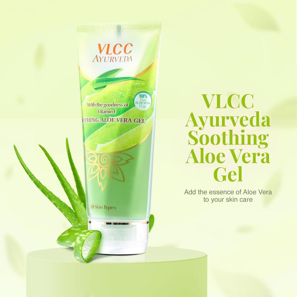 VLCC Ayurveda Soothing Aloe Vera Gel 100g Pack of 4 for Soft, Hydrated, Smooth Skin Care