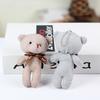 12CM Teddy Bear Plush Toy with Ribbon Bow Siamese Bears Toys Key Chain Pendant Gifts for Children Kids Toy Wedding Gifts