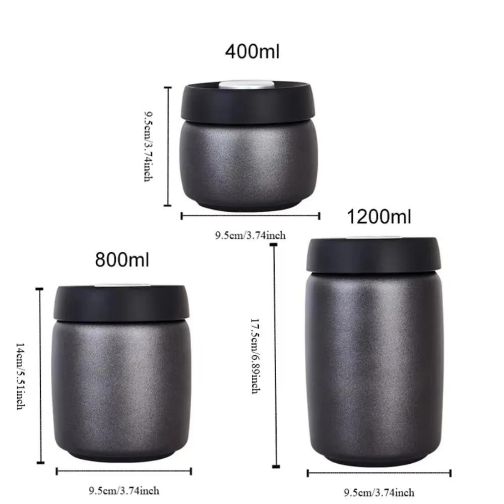 Stainless Steel Coffee Beans Vacuum Sealed Jug Keep Fresh 400 800 1200ml Coffee Vacuum Canister Large Capacity Tea Can