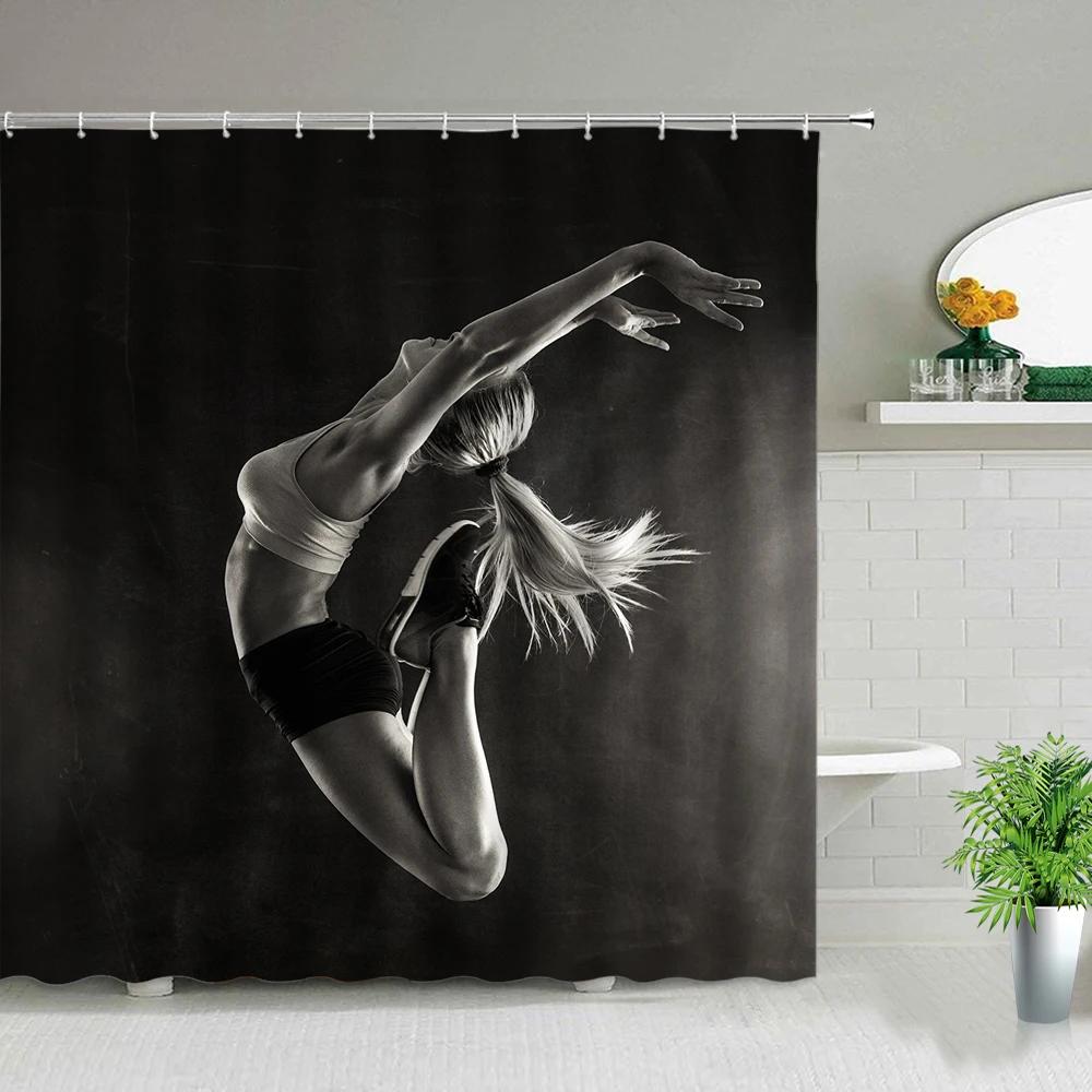 

Robust Muscle Man Shower Curtains Strong Man S Sexy Women Fitness Picture Bath Curtain Home Bathroom Wall Decor Cloth Waterproof W60H190(CM)-1 Pcs