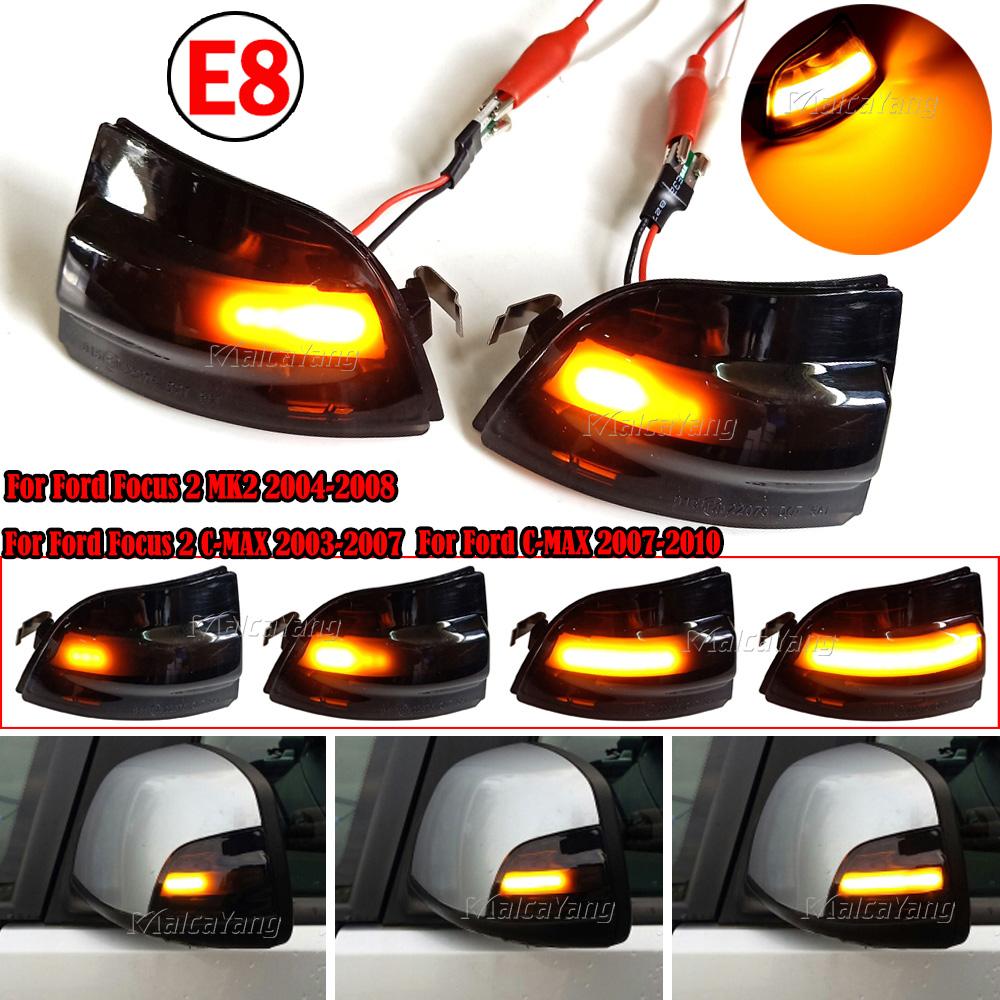 

2pcs Car LED Turn Signal Light Dynamic Sequential Mirror Rearview Indicator Blinker for Focus 2 MK2 Ford C-MAX 2007 2008-2010