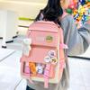 Five Piece Set Student Schoolbag Transparent Backpack  Women Outdoor Portable Storage Bags Large Capacity Travel Bag Gift