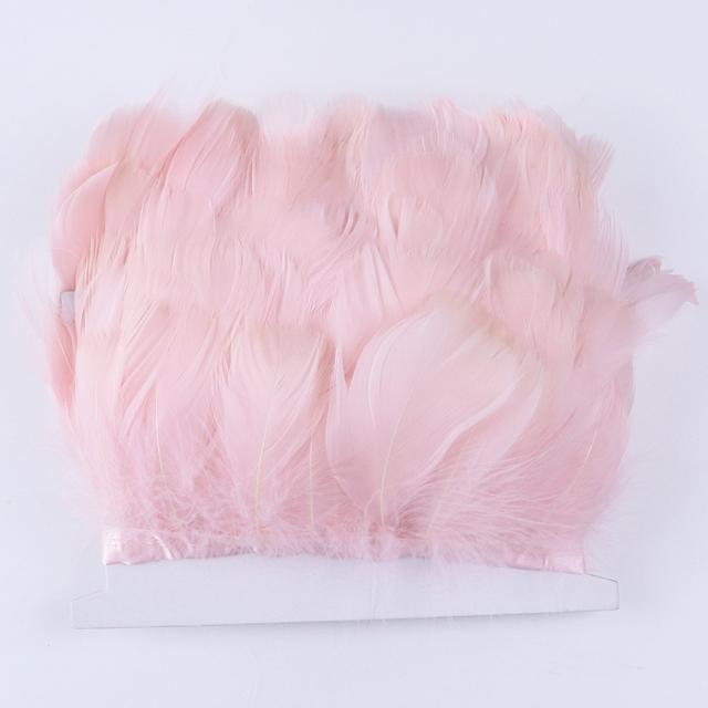 1 m Gåsfjäder Färgad DIY Sömnad Hantverkstillbehör Dekorativt Band Plumas Naturlig 8-12 cm för Bröllopsklänning/Skjortdekoration