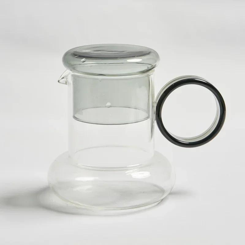 Glass Pitcher with Cup Lid Kettle Glass Set Teaware Teapots Pitcher Water Filters Water Jug Water Carafe Glass Bottle